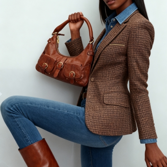 Talbots Handbags - Talbots Brown Leather Hobo Bag